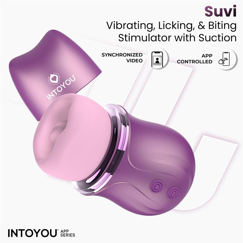 INTOYOU APP SERIES - SUVI ESTIMULADOR CON LICKING, BITING, SUCCIÓN Y VIBRACIÓN USB-C CON APP