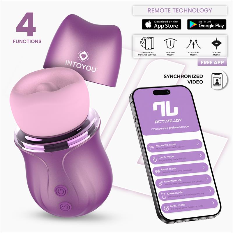 INTOYOU APP SERIES - SUVI ESTIMULADOR CON LICKING, BITING, SUCCIÓN Y VIBRACIÓN USB-C CON APP