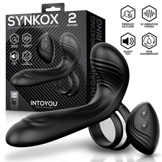 INTOYOU - SYNKOX GIRTH GAINER CON DOBLE ANILLO PARA EL PENE CON VIBRACIÓN