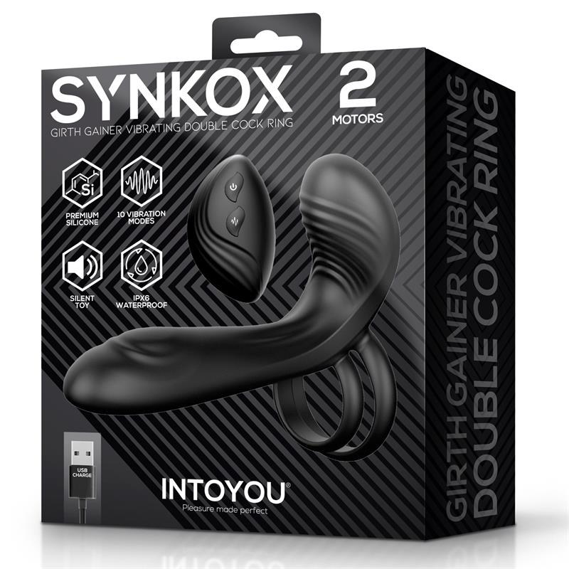 INTOYOU - SYNKOX GIRTH GAINER CON DOBLE ANILLO PARA EL PENE CON VIBRACIÓN
