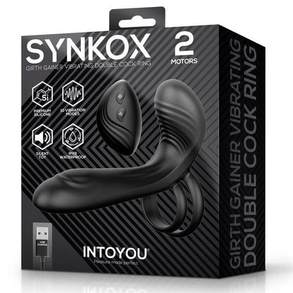 INTOYOU - SYNKOX GIRTH GAINER CON DOBLE ANILLO PARA EL PENE CON VIBRACIÓN