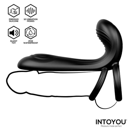 INTOYOU - SYNKOX GIRTH GAINER CON DOBLE ANILLO PARA EL PENE CON VIBRACIÓN