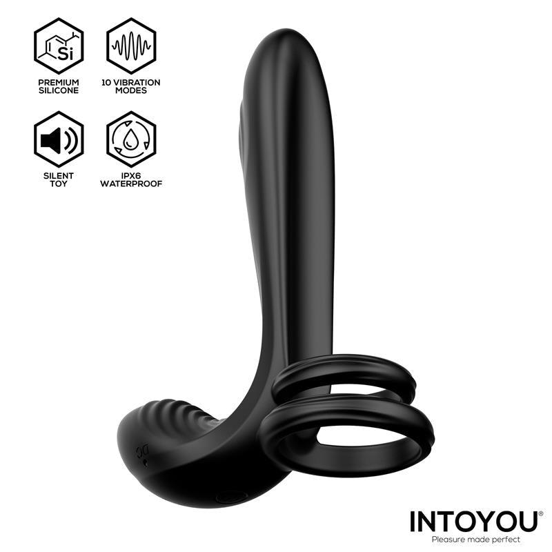 INTOYOU - SYNKOX GIRTH GAINER CON DOBLE ANILLO PARA EL PENE CON VIBRACIÓN