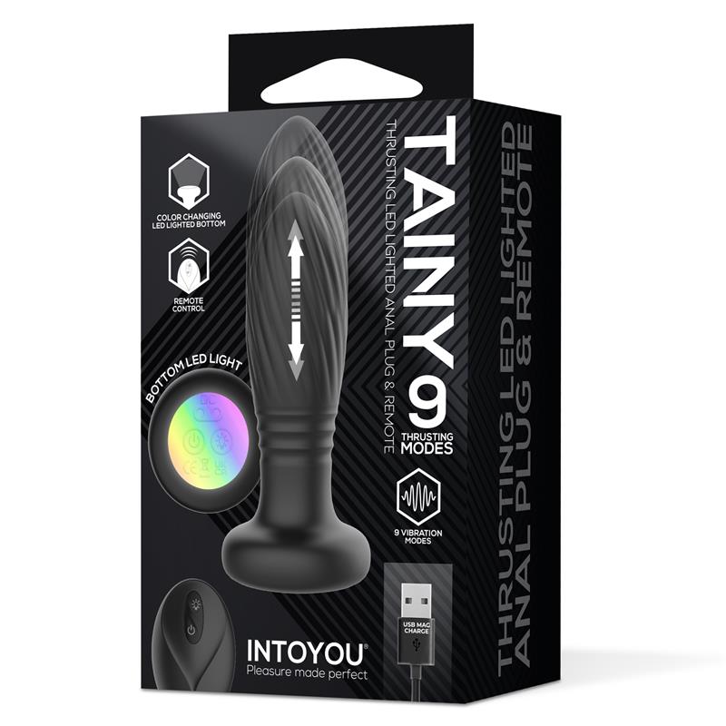 INTOYOU - TAINY PLUG ANAL CON THRUSTING Y LUCES LED CON CONTROL REMOTO