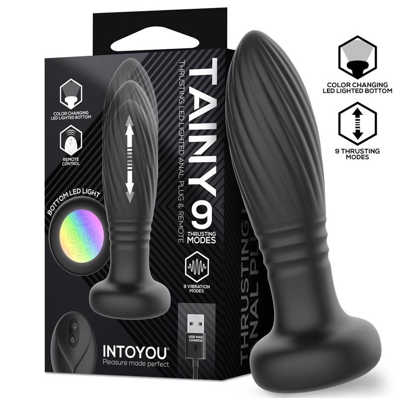 INTOYOU - TAINY PLUG ANAL CON THRUSTING Y LUCES LED CON CONTROL REMOTO