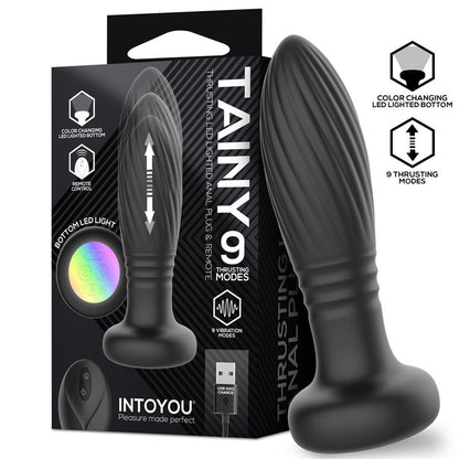 INTOYOU - TAINY PLUG ANAL CON THRUSTING Y LUCES LED CON CONTROL REMOTO