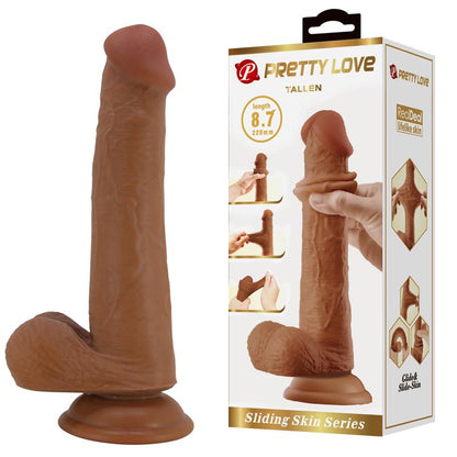 PRETTYLOVE - TALLEN DILDO CON PIEL DESLIZANTE-RETRACTIL 22 CM