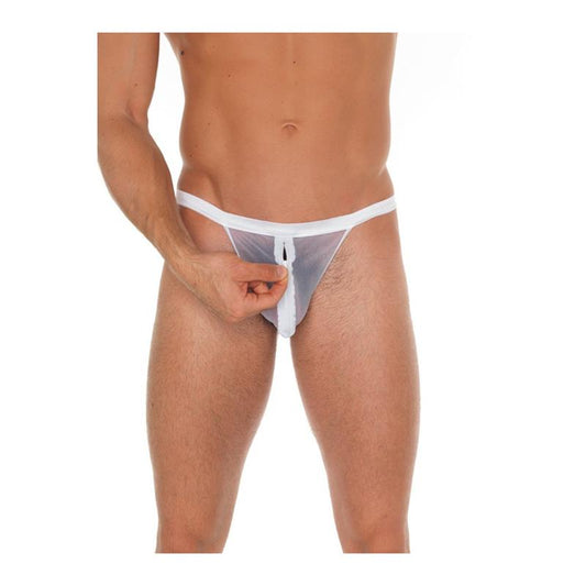 AMORABLE - TANGA CON CREMALLERA BLANCO TALLA ÚNICA