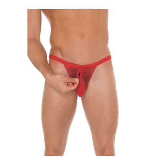 AMORABLE - TANGA CON CREMALLERA ROJO TALLA ÚNICA