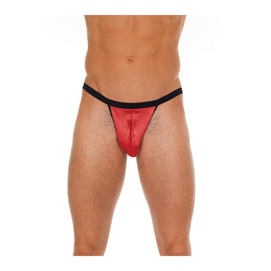 AMORABLE - TANGA CON CREMALLERA ROJO Y NEGRO TALLA ÚNICA