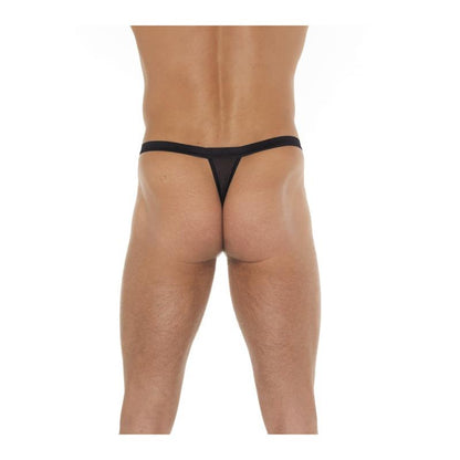 AMORABLE - TANGA CON TIRAS NEGRO Y LEOPARDO TALLA ÚNICA