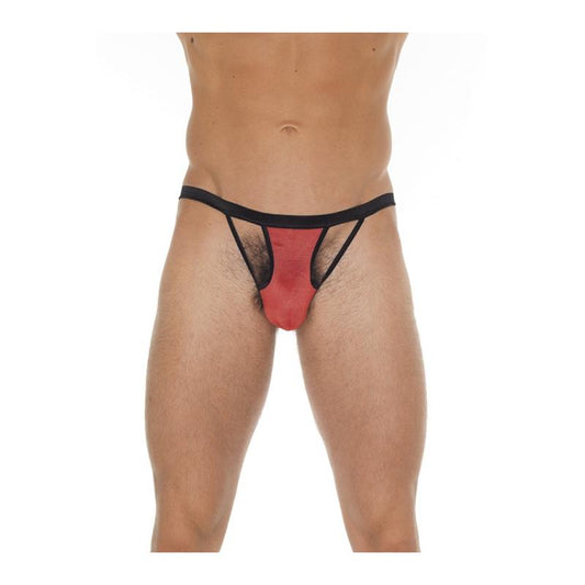 AMORABLE - TANGA CON TIRAS ROJO Y NEGRO TALLA ÚNICA