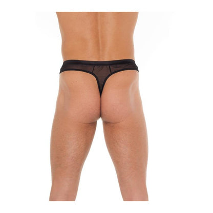 AMORABLE - TANGA REJILLA NEGRO TALLA ÚNICA