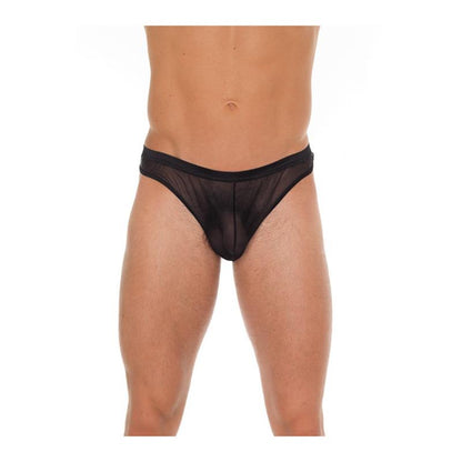 AMORABLE - TANGA REJILLA NEGRO TALLA ÚNICA