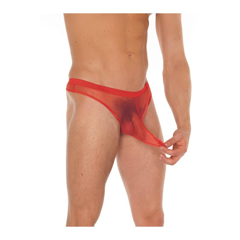 AMORABLE - TANGA REJILLA ROJO TALLA ÚNICA