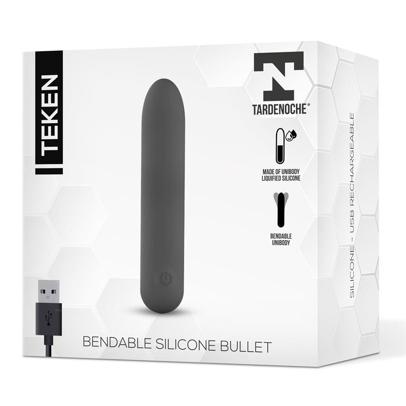 TARDENOCHE - TEKEN BALA VIBRADORA FLEXIBLE SILICONA LÍQUIDA UNIBODY USB MAGNÉTICO