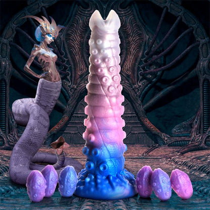 CREATURE COCKS - TENTA-QUEEN DILDO OVIPOSITOR CON 6 HUEVOS