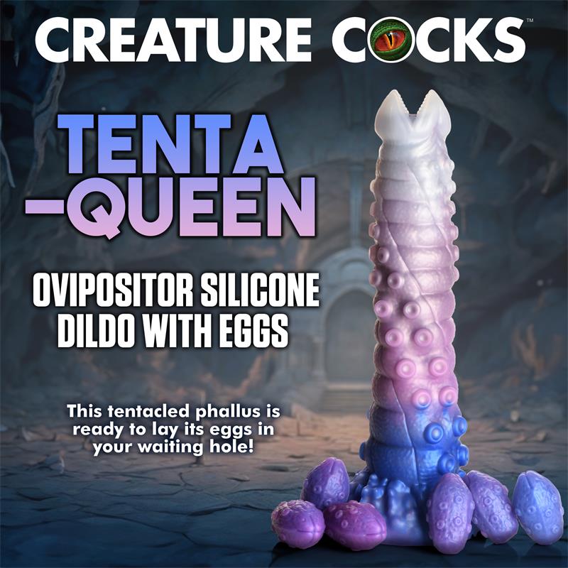 CREATURE COCKS - TENTA-QUEEN DILDO OVIPOSITOR CON 6 HUEVOS
