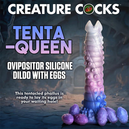 CREATURE COCKS - TENTA-QUEEN DILDO OVIPOSITOR CON 6 HUEVOS
