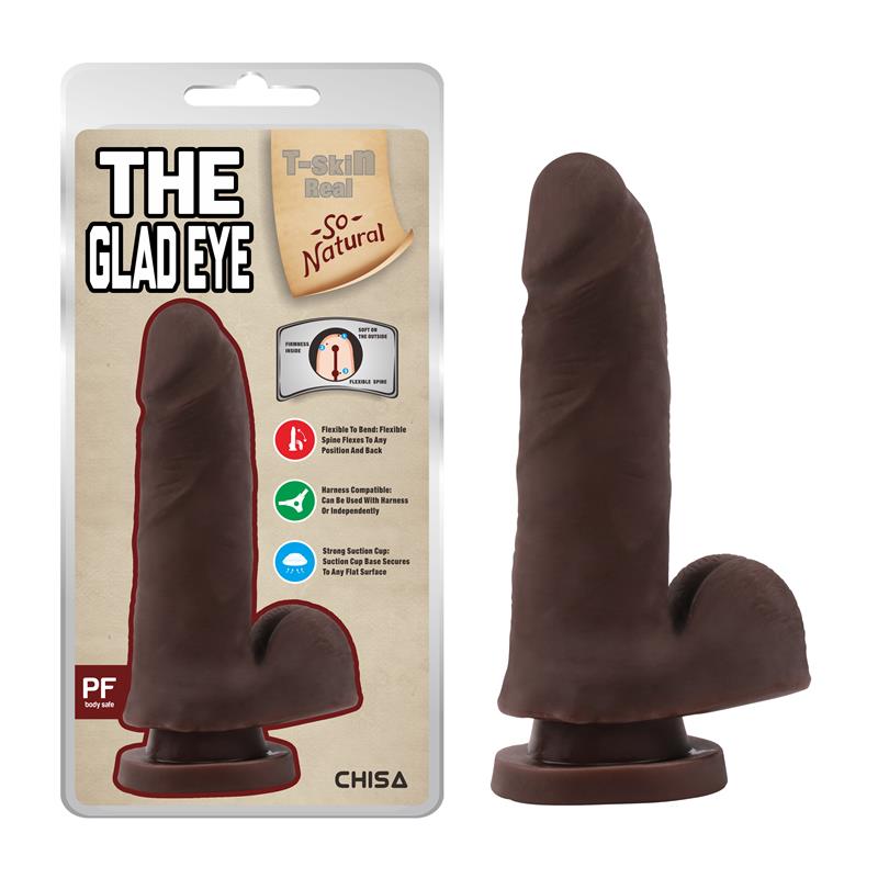 CHISA - THE GLAD EYE DILDO DUAL DENSITY MARRÓN 15CM