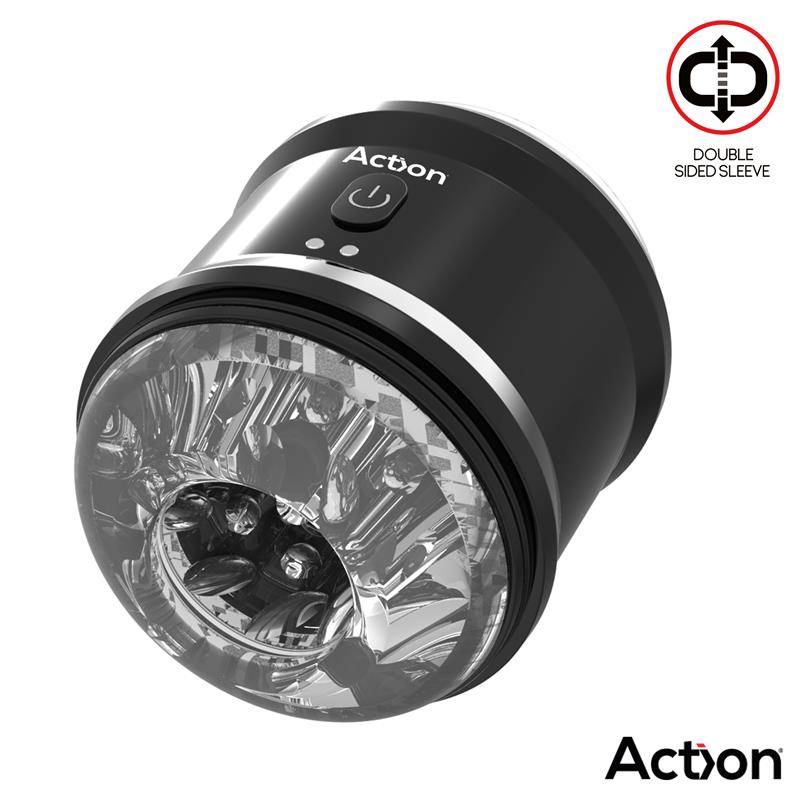 ACTION - THOR MASTURBADOR CON VIBRACIÓN DOBLE ORIFICIO