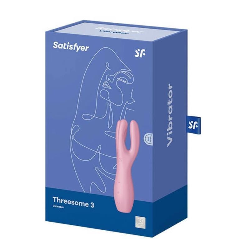 SATISFYER - THREESOME 3 LAY-ON VIBRADOR 3 MOTORES ROSA