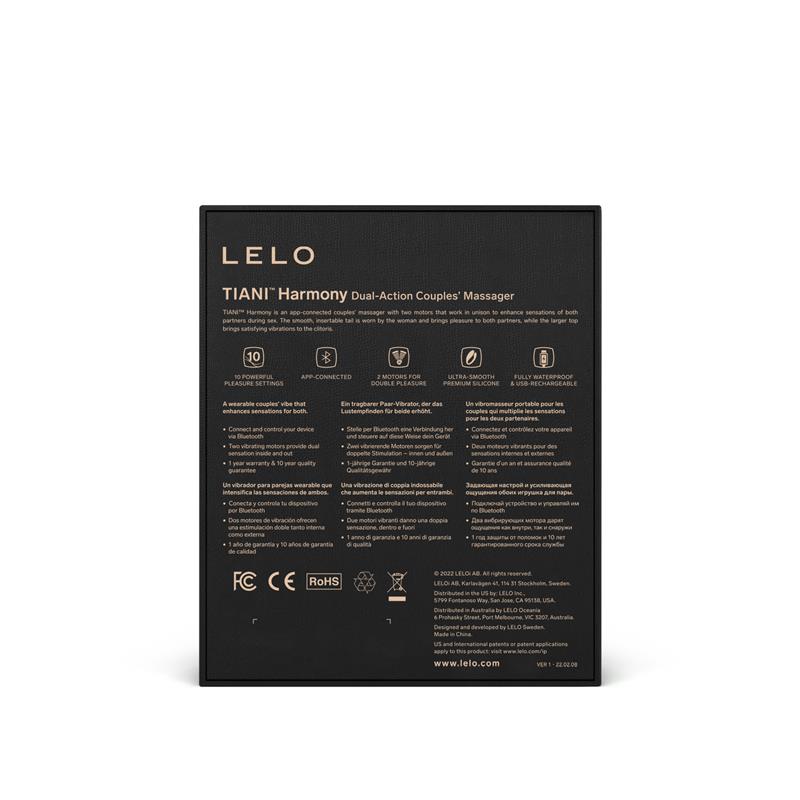 LELO - TIANI HARMONY VIBRADOR PARA PAREJAS CON APP AQUA