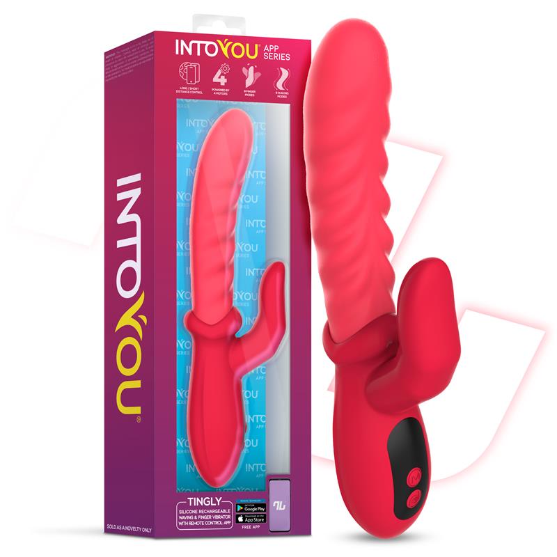 INTOYOU APP SERIES - TINGLY VIBRADOR CON FINGER Y MOVIMIENTO WAVING CON APP