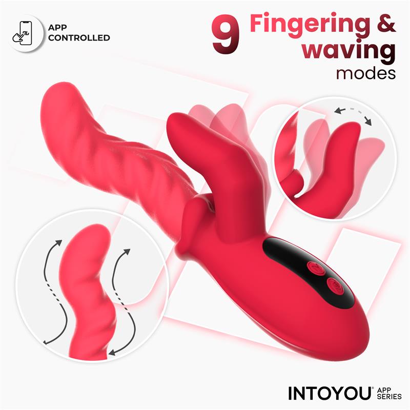 INTOYOU APP SERIES - TINGLY VIBRADOR CON FINGER Y MOVIMIENTO WAVING CON APP