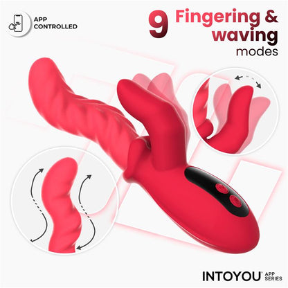 INTOYOU APP SERIES - TINGLY VIBRADOR CON FINGER Y MOVIMIENTO WAVING CON APP