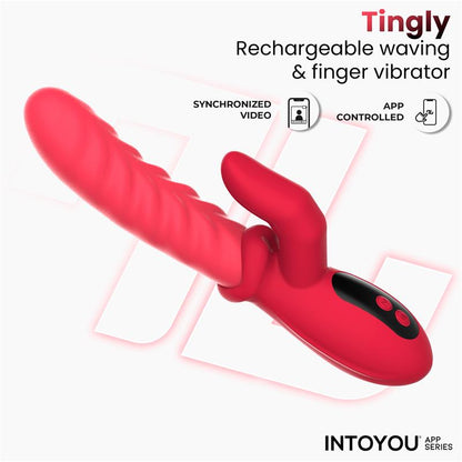 INTOYOU APP SERIES - TINGLY VIBRADOR CON FINGER Y MOVIMIENTO WAVING CON APP