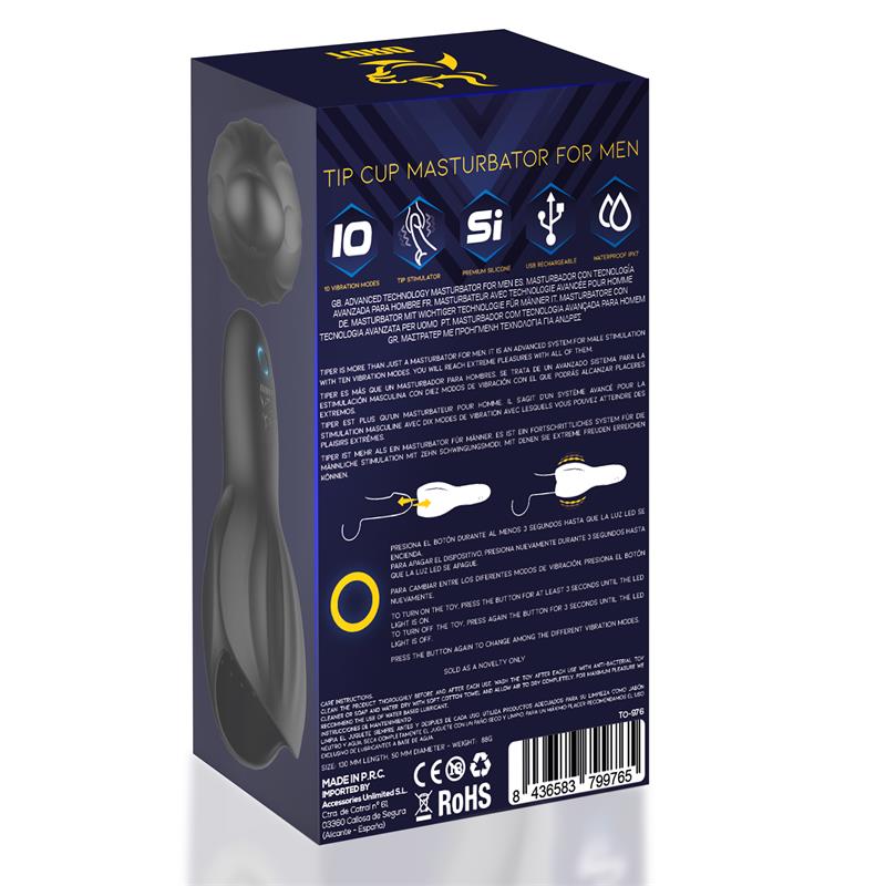 MINOTHOR - TIPER COPA MASTURBADORA PARA EL PENE SILICONA USB