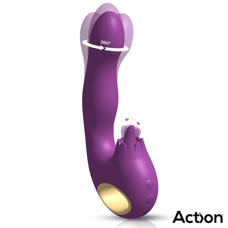ACTION - TOKA VIBRADOR CON OSCILACIÓN 360º Y LENGUA ESTIMULADORA