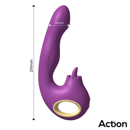 ACTION - TOKA VIBRADOR CON OSCILACIÓN 360º Y LENGUA ESTIMULADORA