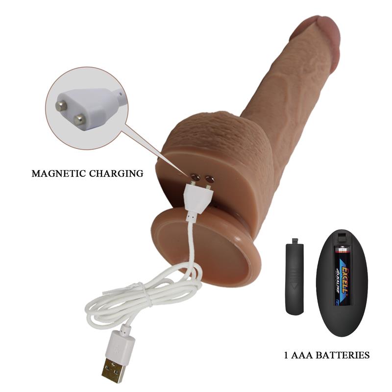 PRETTYLOVE - TOMMY DILDO REALISTA CON VIBRACIÓN Y THRUSTING CON CONTORL REMOTO