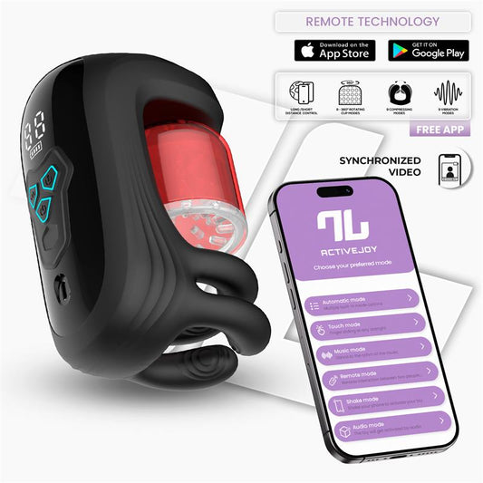 INTOYOU APP SERIES - TORKY MASTURBADOR CON ROTACIÓN COMPRESIÓN CON APP