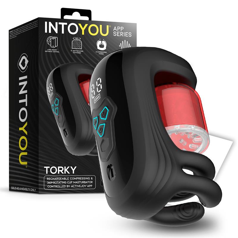 INTOYOU APP SERIES - TORKY MASTURBADOR CON ROTACIÓN COMPRESIÓN CON APP