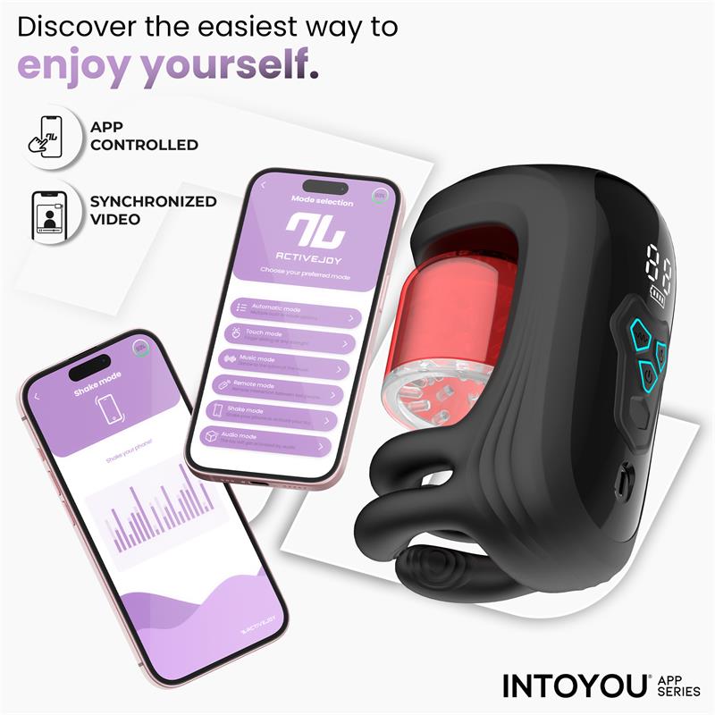 INTOYOU APP SERIES - TORKY MASTURBADOR CON ROTACIÓN COMPRESIÓN CON APP