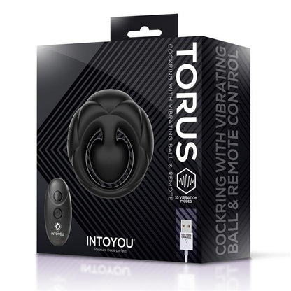 INTOYOU - TORUS ANILLO VIBRADOR CON BOLA CLITORIANA CON CONTROL REMOTO USB