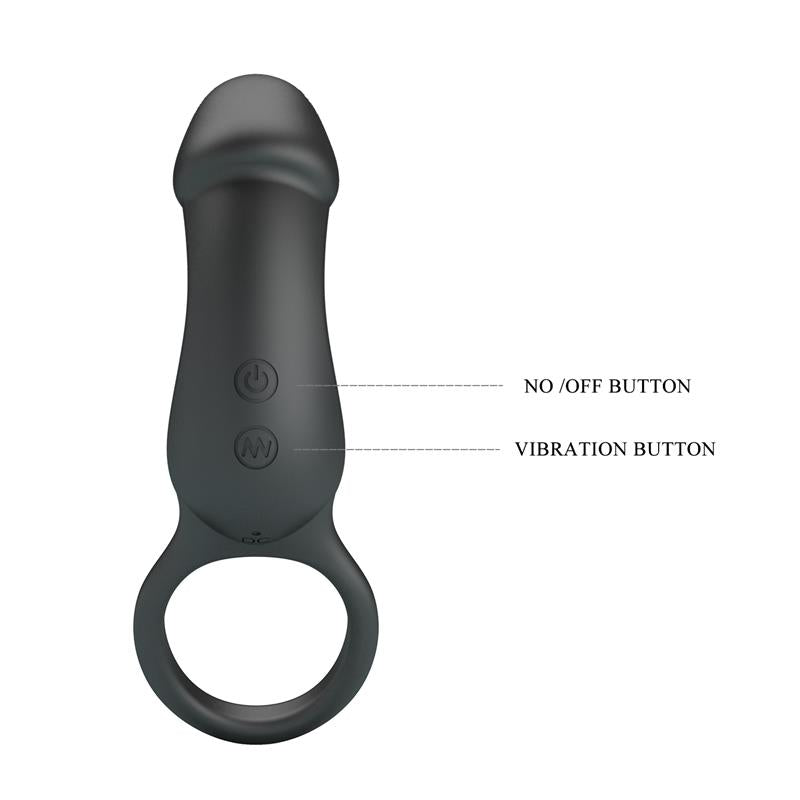 PRETTYLOVE - TRAE ANILLO VIBRADOR  SILICONA USB NEGRO