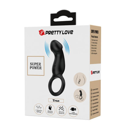 PRETTYLOVE - TRAE ANILLO VIBRADOR  SILICONA USB NEGRO