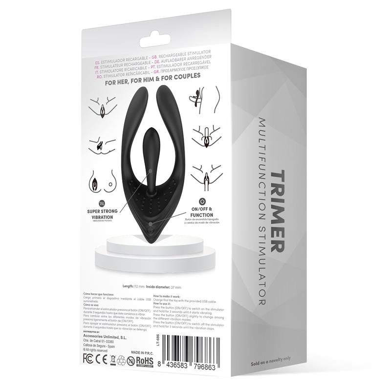 LATETOBED - TRIMER ESTIMULADOR 3 MOTORES FLEXIBLE USB SILICONA