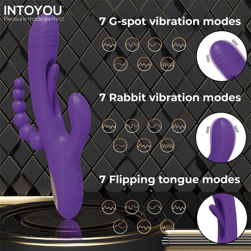 INTOYOU - TRIYA VIBRADOR CON LENGUA FLIPPING Y CADENA ANAL