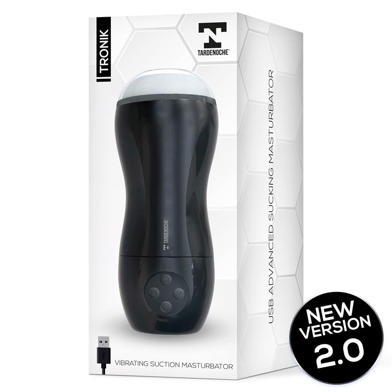 TARDENOCHE - TRONIK 2.0 MASTURBADOR CON SUCCIÓN Y VIBRACIÓN USB