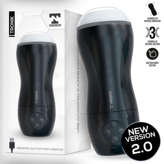 TARDENOCHE - TRONIK 2.0 MASTURBADOR CON SUCCIÓN Y VIBRACIÓN USB