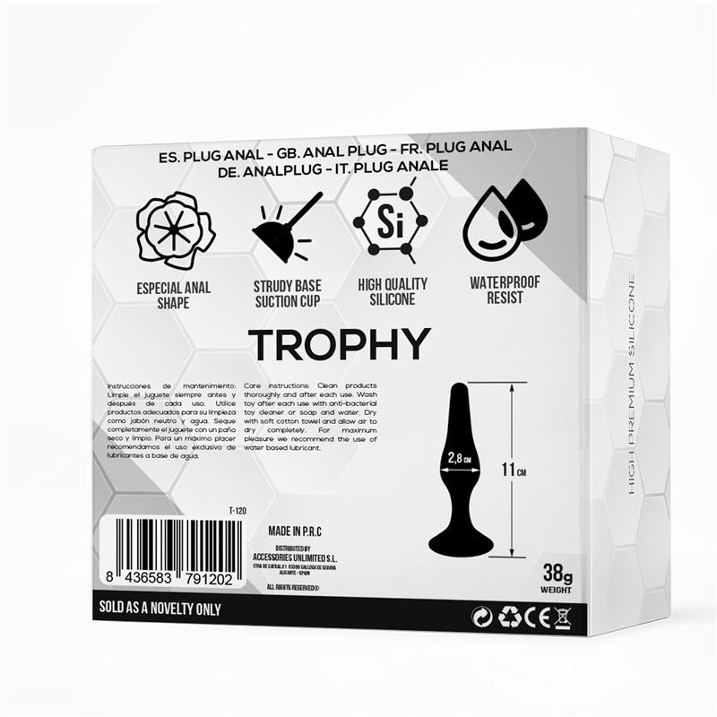 TARDENOCHE - TROPHY PLUG ANAL 11 CM SILICONA NEGRO