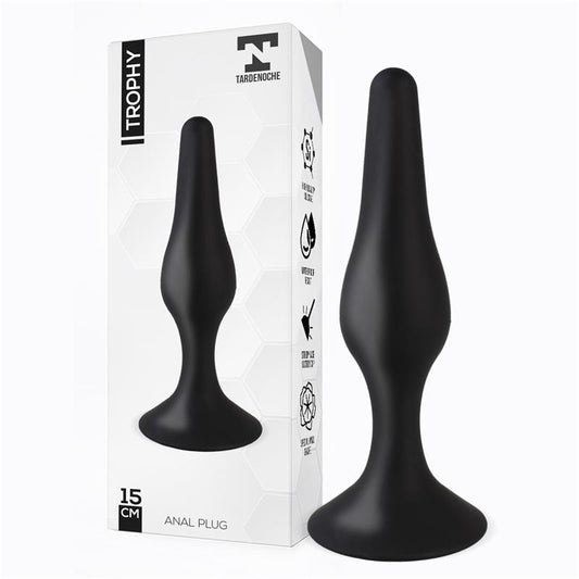 TARDENOCHE - TROPHY PLUG ANAL 15 CM SILICONA NEGRO