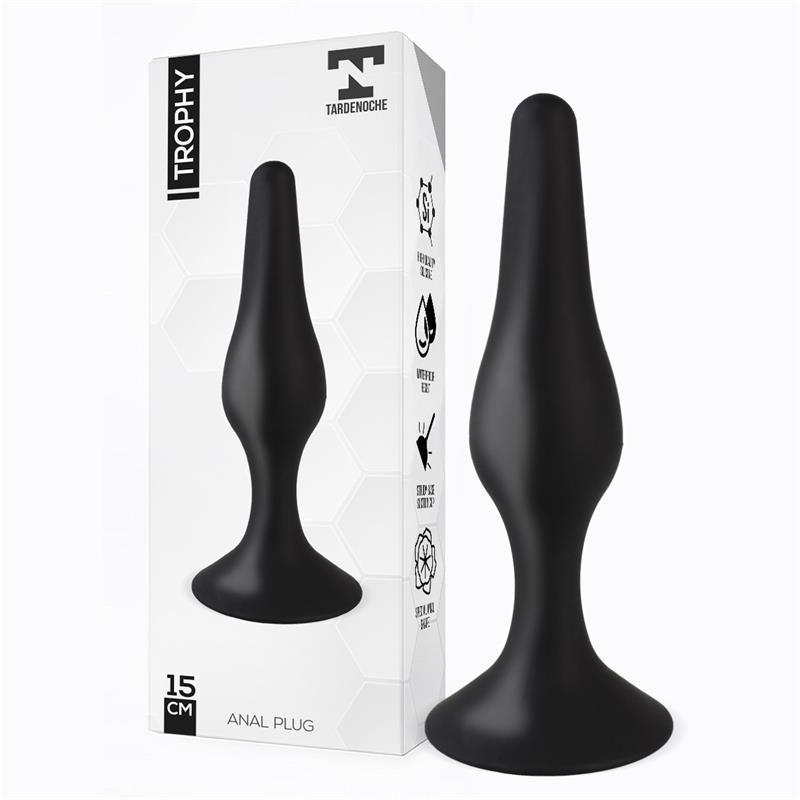 TARDENOCHE - TROPHY PLUG ANAL 15 CM SILICONA NEGRO