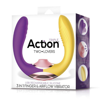 ACTION - TWO LOVERS 3 IN 1 VIBRADOR CON FINGER Y SUCCIÓN