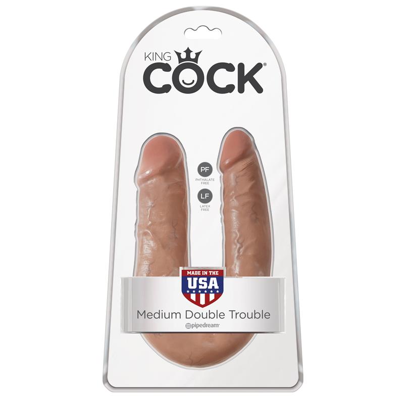 KING COCK - U-SHAPED DOBLE PENETRACIÓN MEDIANO 13,62- BRONCEADO